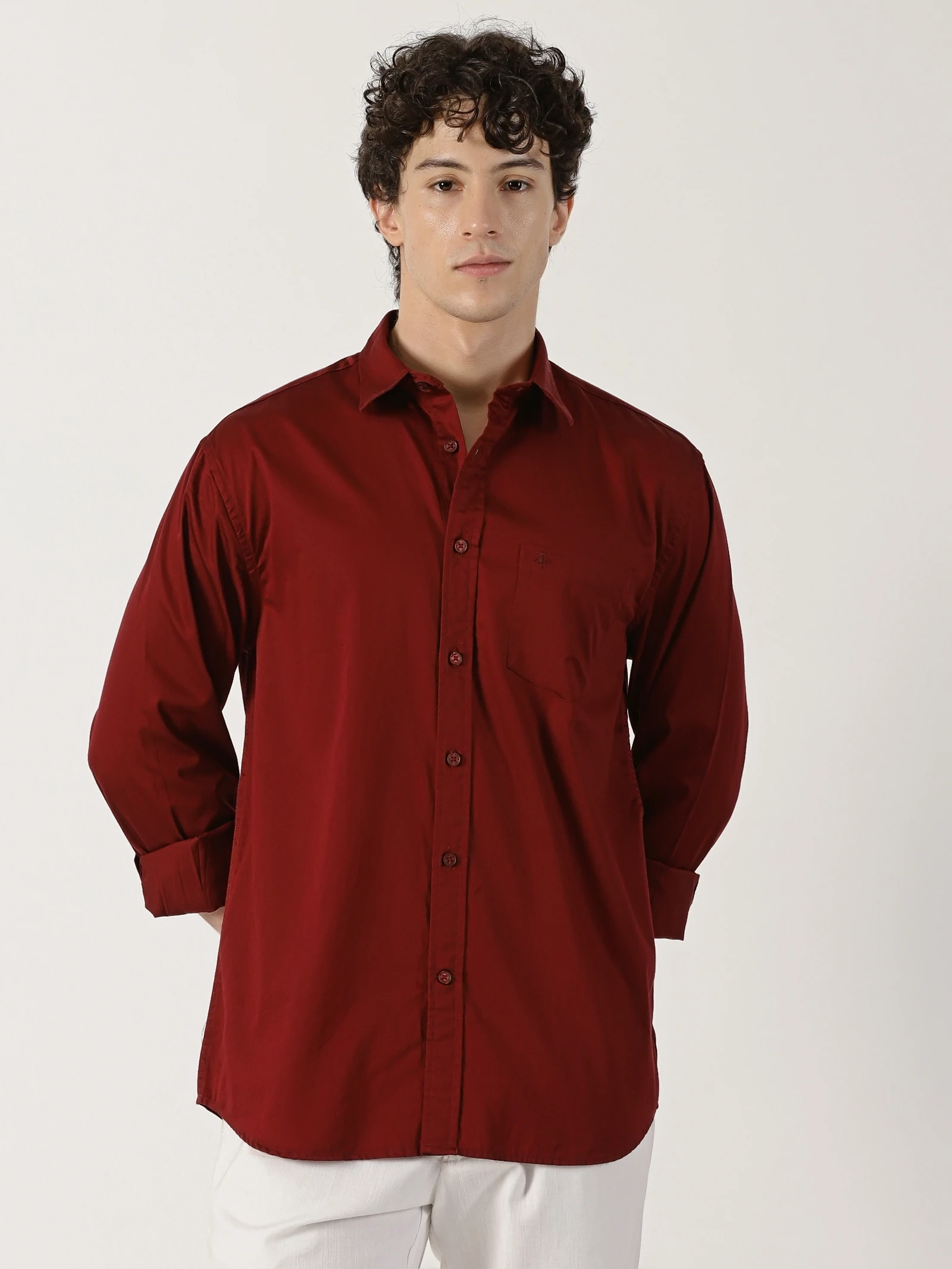 Classic Red Solid Cotton Satin